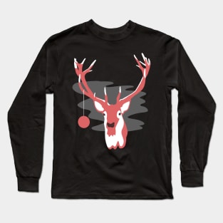 Abstract Minimal Christmas Deer (Reindeer) Long Sleeve T-Shirt